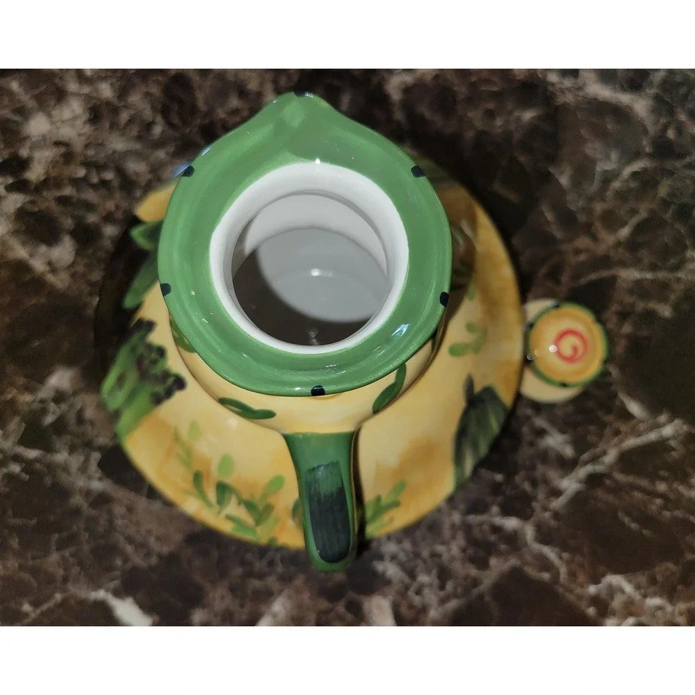 Certified International Pamela Gladding Vegetable Cruet Yellow Excellent Ceramic